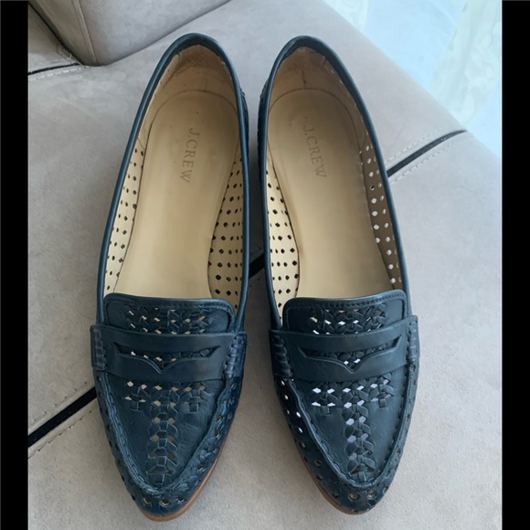 JCrew Collins Woven Navy Loafers size 10M - Picture 4 of 12